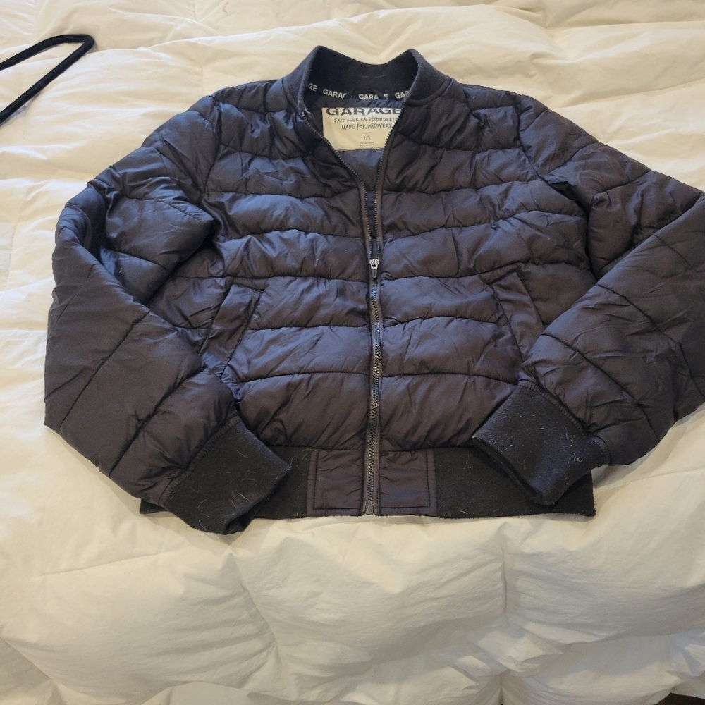 Garage Womans Cropped Puffy Jacket PS Black - Picture 7 of 9